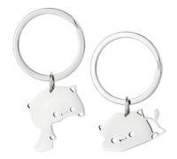 COYUN 2 Pcs Porte Clé Chat, Porte-CléS Mignon, Porte-clés Assorti en Acier Inoxydable pour Couple, Cadeau de Saint-Valentin pour Lui, Elle, Petit Ami, Petite Amie, épouse, Mari, Fiancée, Meilleur Ami