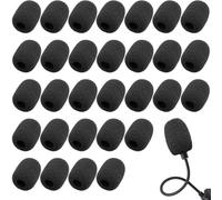 COYUN 30 Pcs Bonnette Micro pour Micro-cravates, Mousse Micro, Mousse Micro Casque, Mini Microphone Casque Pare-brise Mousse, Pour La Salle De Classe, La Salle De Conférence, Diamètre 8mm, Noir