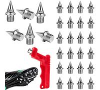 COYUN 30 Pièces Pointes Piste en Acier Inoxydable avec 1 Clé à Pointe Athlétisme, Pointes en Acier, 6mm Pointe Athlétisme Cross Country pour le Saut, la Course, la Randonnée, les Podiums en Plastique