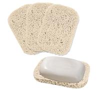 COYUN 3pcs Porte-Savon, Antidérapants et Durables économiseur de Savon avec Forme de Bobine de Drainage Automatique pour Ranger Le Savon (Beige)