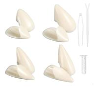 COYUN 4 Paires de Dents de Vampire,Costume de Dents de Vampire 4 Tailles Crocs Dents Fausses,Crocs de vampire pour Cosplay Décoration d'accessoires Fête d'Halloween
