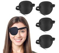 COYUN 4 Pcs Cache Oeil Adulte Enfant Cache-Œil Cache Oeil Medical Cache Oeil Pirate Eye Patchs One Eye Cover 3d Patches Oculaires Réglables Pour Amblyopie, Strabisme Et Après Une Chirurgie