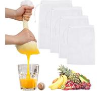 COYUN 4 Pièces Sac Filtrant, Etamine Alimentaire, Passoire Tissu Blanc, Nylon, Sac Filtrant pour Jus de Légumes et Fruits, Café, Lait Avoine, Lait Vegetal(4 tailles)