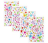 COYUN 450 pieces Boucles d'oreilles Autocollant, 3D Gem Autocollants Glitter Cristal Autocollants Autocollant Boucles d'oreilles pour Filles Enfants Enfants Plusieurs Couleurs et Formes