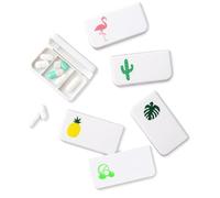 COYUN 5 Pièces Boîte à Pilules Petite, 3 Compartiments Mini Pilulier 1 Jour, Organisateur de Pilules de Voyage, Boîte à Médicaments pour Vitamines, Huile de Poisson, Médicaments(5 Modèles)