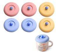 COYUN 6 Pcs Capote De Verre Anti Drogue Réutilisable, Couvercles Silicone, Bouchon Canette Soda, Protege Verre Anti Drogue Pour Tasse Verres à Boire Café Mug Chope De Bière (10cm) (Multicolore)