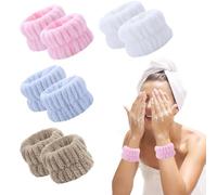 COYUN 8 Bracelets Serviettes de Poignet moelleuses pour Laver Le Visage, élastiques à Cheveux pour Femmes, Filles et Exercice
