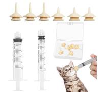COYUN 8 Pcs Silicone Tétines d'alimentation pour Chatons et Chiots, Réutilisables Mini Tétines, Seringues D'alimentation pour Chiots, Chatons, écureuils et Autres Animaux de Compagnie