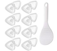 COYUN 8 Pièces Moule Onigiri Triangle Antiadhésive avec 1 Cuillère à Riz, Moule à Sushi Triangulaire, Silicone, PFOA et PTFE Free, pour Boule Riz DIY Cuisine, Restaurant, Camping Familial