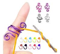 COYUN Anneaux de Crochet Réglables pour les Doigts Porte-Fil Support de Fil Crochet Accessoire de Tricot pour Matelassage Bricolage Artisanat