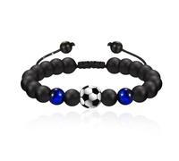 COYUN Bracelet de Football,Cadeau Noel Enfant,Croix Perles Garcon Fils Anniversaire 5 6 7 8 9 10 11 12 13 14 15 16 17 18 ans, Cadeaux Noël Original Bijoux Sport Garçon Idée Cadeau Fan de Foot