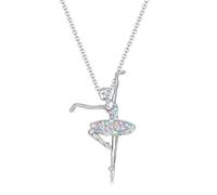 COYUN Collier à breloques pour gymnastes Cadeaux pour filles Collier à pendentifs en acier inoxydable pour gymnastes Cadeaux pour femmes Gymnastes Entraîneurs Sport Ballerine