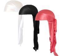 COYUN Durag Lot de 3 bandeaux larges unisexe Motif pirate Respirant Élastique