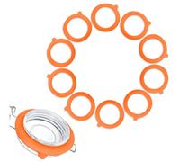 COYUN Lot de 10 Joint Bocaux En Silicone, Remplacement de Joints de Bocal, Interchangeables Joint Bocaux, Silicone Étanche Joint Bocaux, Caoutchouc Bocaux Pour Couvercle à Pince En Verre (Orange)
