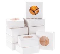 COYUN Lot de 12 BoîTes à Cupcakes,BoîTe à Muffins à Cupcakes,Boite De Gateau,Pour Cadeaux Et GâTeaux Maison Avec FenêTre Transparente Pour Cupcakes Muffins DéCoratifs