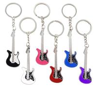 COYUN Lot de 6 porte-clés pour instruments de musique, porte-clés pour fête, thème musical, décoration pour cadeau, ukulélé guitare électrique violon piano saxophone batterie