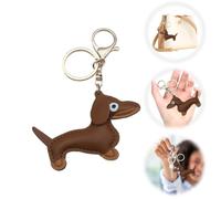 COYUN Porte-clés en cuir pour chien teckel, porte-bonheur, porte-clés avec pendentif en forme de teckel mignon, cadeaux pour personnes préférées, femmes, hommes, enfants, anniversaire, Noël