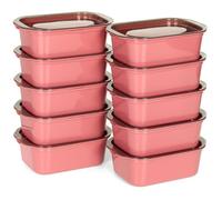 Cozary 10pcs Boîte de Conservation Rectangulaire, 500ml Boîtes Congélation avec Couvercles, Empilables, Micro-Ondes et Lave-Vaisselle, Boîtes Hermétiques pour Congélation (Bordeaux)