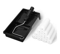 Cozary 11cm Rouleau Peinture - Kit de 12 Pièces avec Rouleaux Mousse Haute Densité, Manche et Bac à Peinture pour Finition Lisse sur Bois, Métal, Carrelage, Meubles et Surfaces Lisses