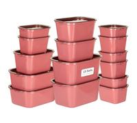 Cozary 15PCS Boîte de Conservation Rectangulaire, Boîtes Congélation avec Couvercles, Sans BPA, Empilables, Micro-Ondes et Lave-Vaisselle, Boîtes Hermétiques Set pour Congélation (Bordeaux)