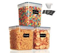 Cozary 2,5L Boîtes Rangement Cuisine Lot de 3, Boîtes Hermétiques Alimentaires avec Couvercle & 3 Cuillères à Mesure, Sans BPA, Organiseur Cuisine, Boîte Conservation pour Céréales, Farine, Muesli