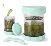 Cozary Boîtes de conservation avec couvercle 1479ml/50oz, Récipient à kimchi en ABS avec poignée & fourchette en acier inoxydable, sans BPA, résistant au lave-vaisselle, bocal de fermentation à retour