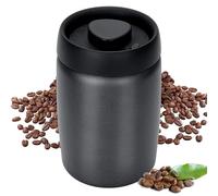 Cozary Boîte à Café Hermétique en Acier Inoxydable 1.2L, Récipient à Grains de Café avec Couvercle à Pompe Sous Vide, Restez Frais et Plus Longtemps, pour Grains, Thé (Noir)