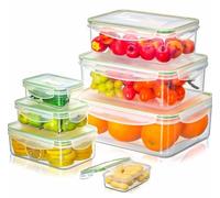 Cozary Boîte Alimentaire 14PCS - PP, BPA-Free, 0,12L à 3,8L, Empilable | 28x22x9,5cm, De 120 ML, 240 ML, 500 ML, 1000 ML, 1500 ML, 2500M L et 3800 ML Antifuite, Pour RéFrigéRateur Micro-Ondes.