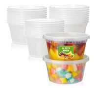 Cozary Boîte Alimentaire Set, 24 Pièces 12OZ, Contenants D'entreposage des Aliments, Transparent Boîte à Emporter Plastique Réutilisables Hermétiques, Sans BPA