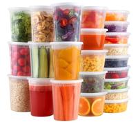 Cozary Boîte Alimentaire Set, 48 Pièces(12 Pièces 32oz, 24 Pièces 16oz,12 Pièces 8oz), Contenants D'entreposage des Aliments, Transparent Boîte à Emporter Plastique Réutilisables Hermétiques, Sans BPA