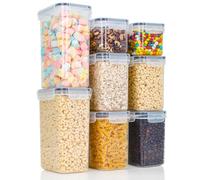 Cozary Boîtes de Rangement Alimentaire Hermétiques avec Couvercle - Lot de 8 Contenants Sans BPA pour la Conservation de Céréales, Farine et Aliments - Organizer Cuisine pour Placard et Tiroir