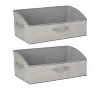 Cozary Boîtes de Rangement en Tissu 28L,Lot de 2 Panier Rangement 50x28.5x20cm,Grande Cube de Rangement Pliable en Tissu Ouvertes avec Poignées pour Vêtements, Jouets, Livres, Armoire