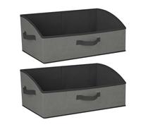 Cozary Boîtes de Rangement en Tissu 28L,Lot de 2 Panier Rangement 50x28.5x20cm,Grande Cube de Rangement Pliable en Tissu Ouvertes avec Poignées pour Vêtements, Jouets, Livres, Armoire