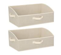 Cozary Boîtes de Rangement en Tissu 28L,Lot de 2 Panier Rangement 50x28.5x20cm,Grande Cube de Rangement Pliable en Tissu Ouvertes avec Poignées pour Vêtements, Jouets, Livres, Armoire