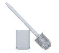 Cozary Brosse WC, Brosse Toilettes WC, Brosse WC Silicone Murale avec Base À Fentes D'aération pour La Toilette De La Salle De Bain, Installation sans Trou, Facile À Nettoyer (Gris, 1 Pièce)