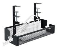 Cozary Cable Management Support Réglable en Acier Carbone, Chemin de Cable Crochets Amovibles pour Bureau sous Table, Organisateur de Câbles Haute Capacité Maison/Gaming