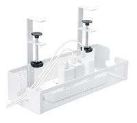 Cozary Cable Management Support Réglable en Acier Carbone, Chemin de Cable Crochets Amovibles pour Bureau sous Table, Organisateur de Câbles Haute Capacité Maison/Gaming