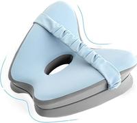 Cozary Coussin pour Les Jambes, Les Genoux pour Les Personnes Dormant sur Le Côté,Convient Aux Dormeurs Latéraux, pour Le Sommeil Et Le Stress,Tissu Frais Et Respirant (27 * 25 * 13cm,Bleu Clair)
