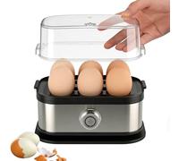 Cozary Cuiseurs à œufs, cuisinier d'œufs compact de 400 W, 6 œufs faciles à peler, mollets, moyens, durs, Poacher, fabricant d'omelette, cuiseur vapeur, buzzer, lumière indicatrice