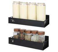 Cozary Étagère Magnétique, 2 Pièces Etagère Réfrigérateur, Etagere Frigo, Range Epice pour Rangement et Organisation de la Cuisine, Sans perçage, Bonne Respirabilité