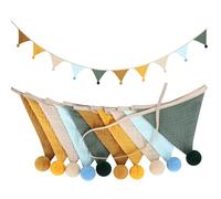 Cozary Fanions Guinguette en Tissu, Banderole Guirlande Fanion pour Chambre d'enfant, Bannière Suspendre pour Chambre à Coucher, Guirlande Anniversaire ou Décoration pour Bébé, Fête, Mariage