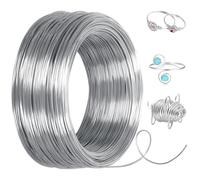 Cozary Fil Aluminium 1mm x 100 M, Fil de Fer Souple Loisir Creatif, Fil d'artisanat en Aluminium pour DIY Bijoux et Art Floral Fabrication de Bijoux