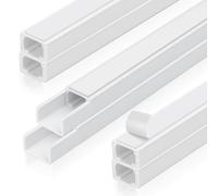 Cozary Goulotte Passe Cable (400mmx15mmx10mm), 6 Pièces Goulotte Electrique Adhésive, Cable Management pour Montage au Mur, Gestion des Câbles de Bureau