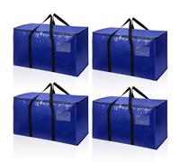 Cozary Grand Sac de Rangement Lot de 4 avec Couvercle 94L, Sac de Rangement pour Couette Pliable Imperméable avec Fermeture éclair et poignée pour Déménagement, Camping, Linge de lit, Rangement des