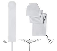 Cozary Housse de Séchoir Parapluie, 16 x 16 x 165cm Housse Séchoir Parapluie Exterieur, Housse Résistante et Impermeable pour Séchoir Parapluie Extérieur, Argenté