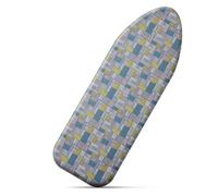 Cozary Housse Table à Repasser 125 x 45 cm, Housse Planche à Repasser Coton, Housses pour Tables à Repasser, Housse de Table a Repasser, Motif à Carreaux Bleu-gris