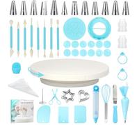 Cozary Kit Patisserie 110 Pièces, Plateau Tournant Patisserie, Douille Patisserie et Poche Douille Patisserie, Emporte-pièce, Moules à Muffins en Silicone, Idéal pour Tous Les Amateurs de Pâtisserie