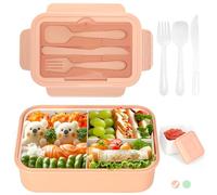 Cozary Lunch Box,Boîtes Bento Enfant Adulte Boîte 1400ml avec 3 Compartiments, Boite Repas,Conception Sans Fuite Lunchbox avec Couverts, pour Micro-onde Lave-vaisselle, École Pique Nique Travail