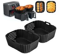 Cozary Moule Silicone Air Fryer 2 Pièces,Double Face,Parfait pour Ninja Double Stack XL 9.5L SL400UK/AF400UK/AF300UK,Cookwise/Emerio Dual Zone 9L,Stillstern/Balter HL-900-8L,Plat Silicone Réutilisable