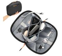 Cozary Organisateur Accessoires de Voyage Coque, Accessoires électroniques Tech Organizer Bag, Pochette Organisateur Portable, pour Adaptateur Secteur MacBook, Câble, Lecteur Flash USB, Noir